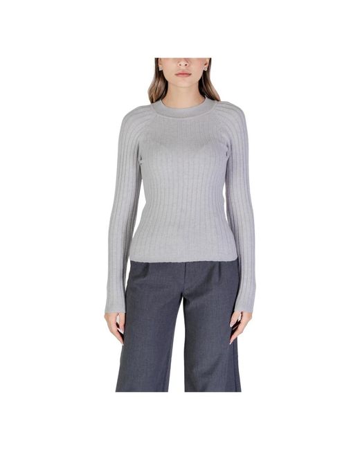 Jacqueline De Yong Round-Neck Knitwear in het Gray
