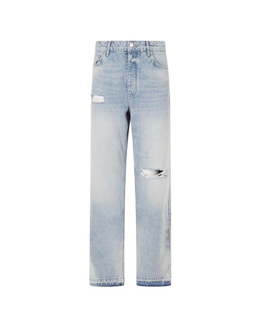 Represent Blue Straight Fit Jeans for men