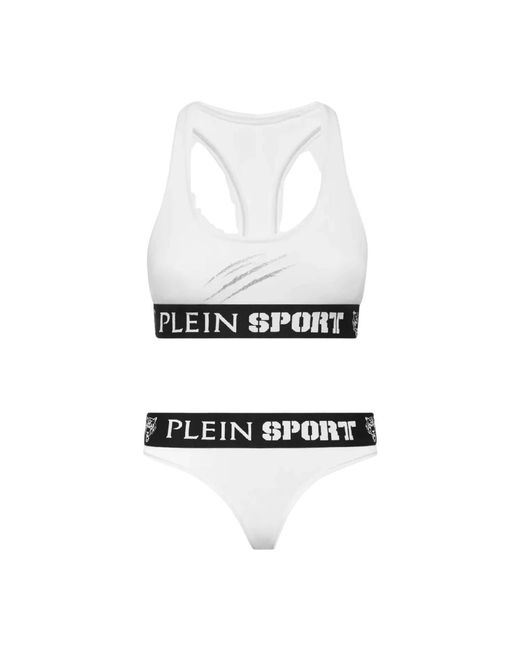 Philipp Plein Fitness ,Wit ,Katoen Witte Lingerie Set Met Logo in het White