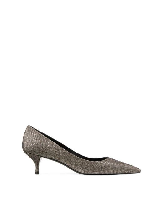 Stuart Weitzman Gray Klassische kitten heel pumpe