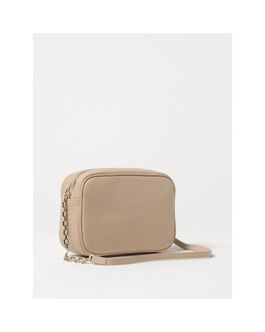 Patrizia Pepe Natural Schwarze Lederkettenschultertasche