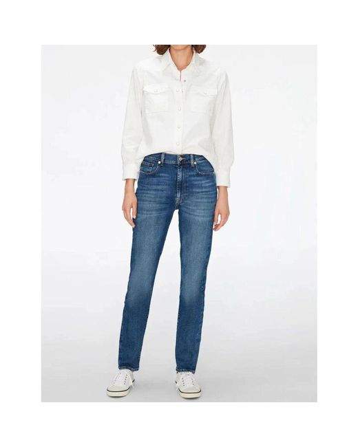 7 For All Mankind Blue Slim-fit Jeans