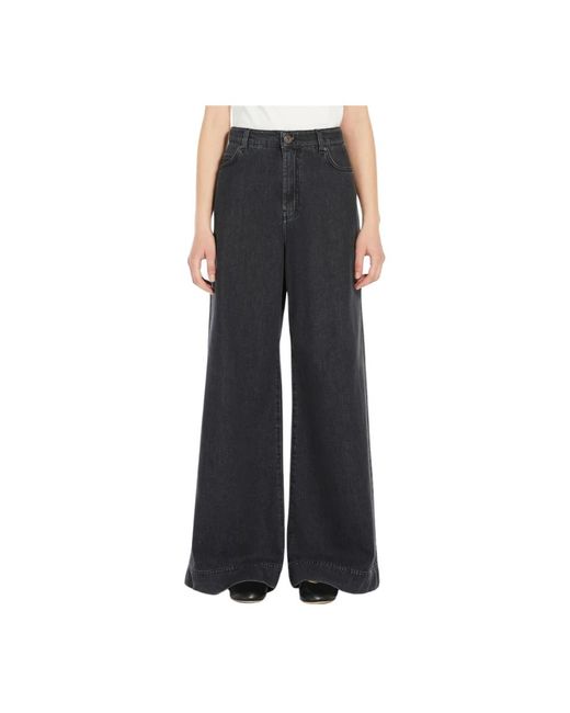 Wide Jeans Max Mara en coloris Gray