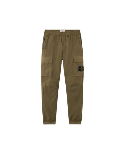 Stone Island Green Slim-Fit Trousers for men