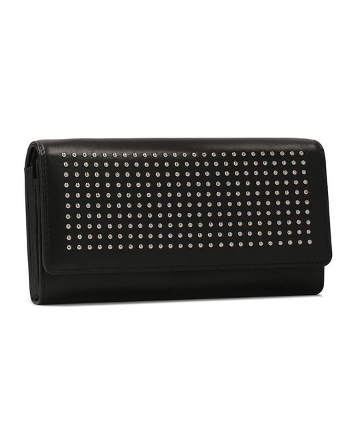 Kazar Accessoires ,Veelkleurig ,Leer Grote Leren Portemonnee Versierd Met Zilveren Strass in het Black
