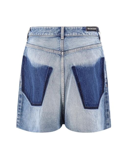 Balenciaga Blue Denim Shorts