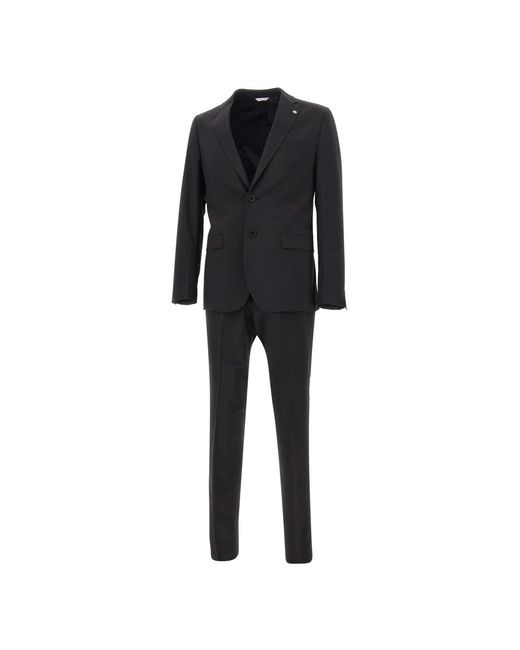 Manuel Ritz Black Single Breasted Suits for men