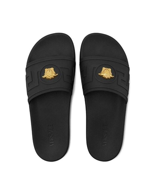 Versace Black Flip-Flops & Slides for men