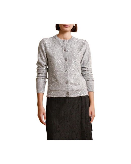byTiMo Truien & Vesten ,Grijs ,Nylon Sprankelende Gebreide Jas in het Gray