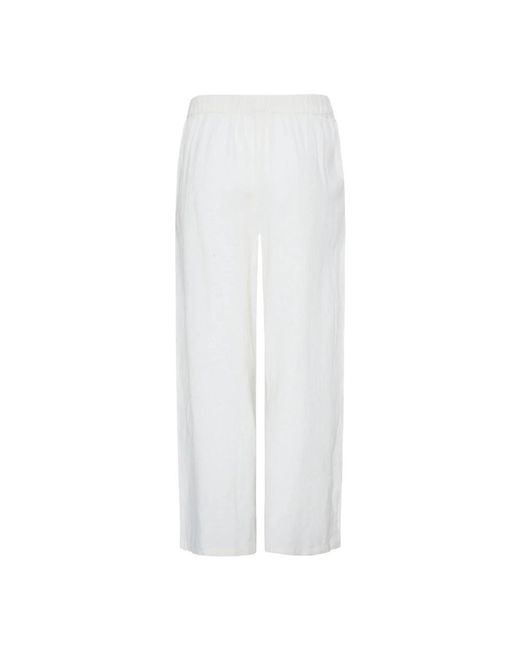 Ichi White Wide Trousers