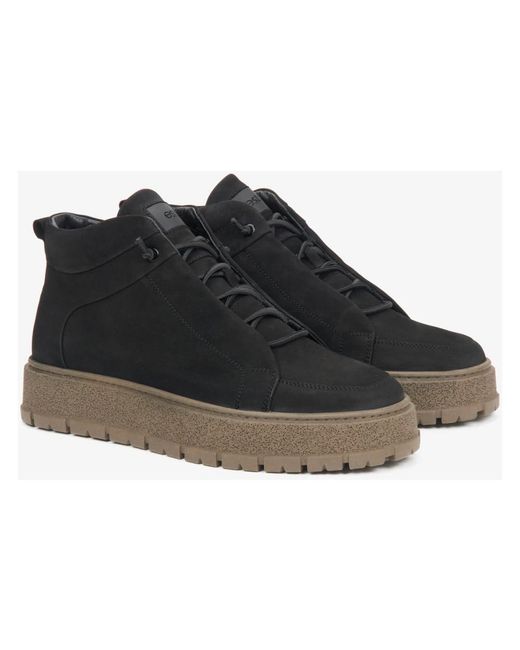 ESTRO Black Lace-Up Boots for men