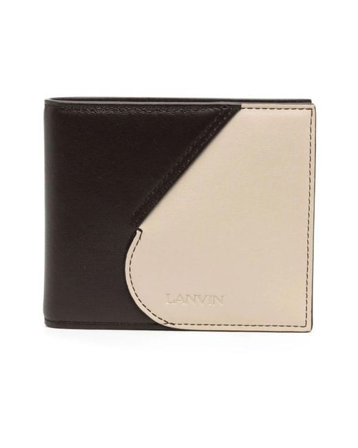 Lanvin Accessoires ,Veelkleurig ,Leer Klassieke Bifold Portemonnee in het Black voor heren