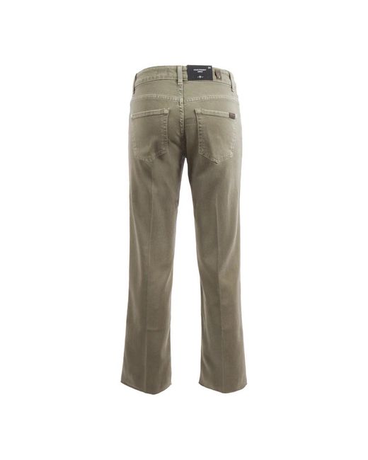 7 For All Mankind Green Straight Fit Jeans for men