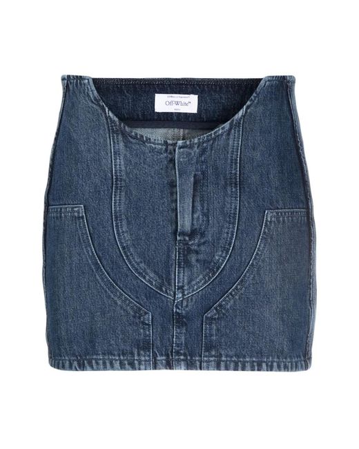 Off-White c/o Virgil Abloh Denim Mini Rok in het Blue