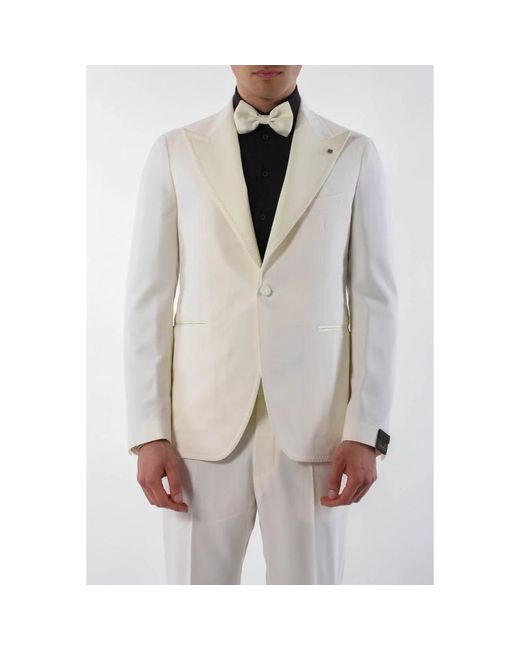 Tagliatore White Single Breasted Suits for men
