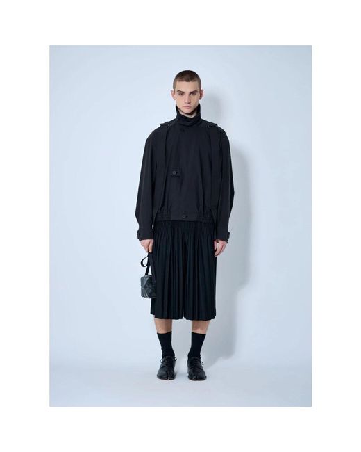 Issey Miyake Drop Shoulder Rollkragenjacke in Blue für Herren