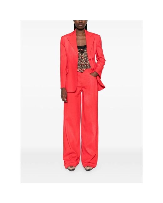 Ermanno Scervino Red Wide Trousers