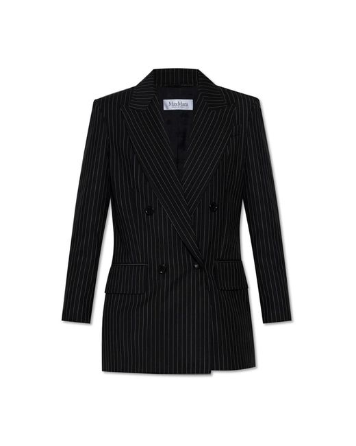 Max Mara Jassen ,Zwart ,Wol Blazer Mattia in het Black