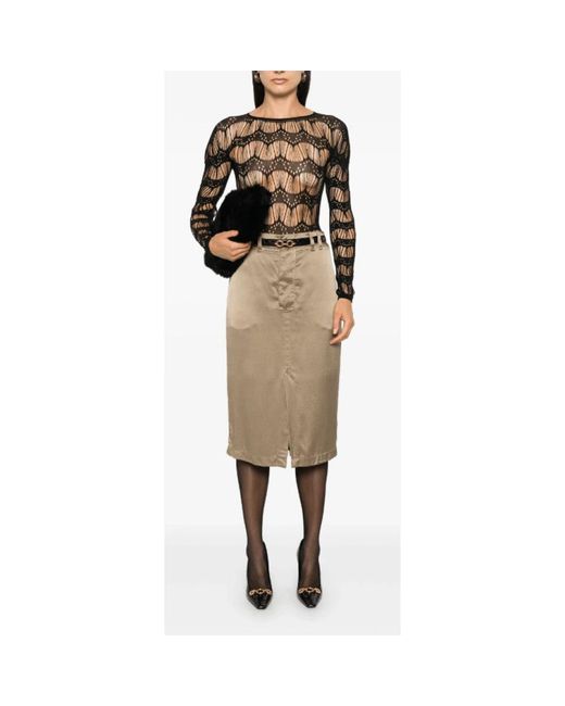 Saint Laurent Natural Pencil Skirts