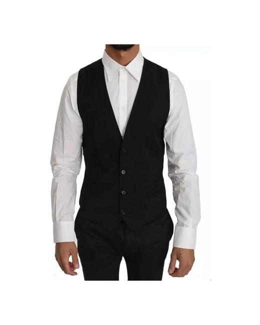Suit Vests Dolce & Gabbana de hombre de color Black