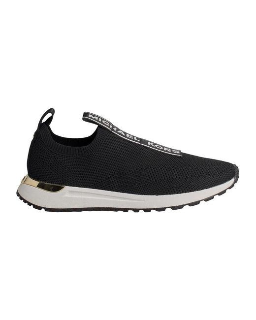 Michael Kors Black Bodie Logo Tape Mesh Slip-On Trainer