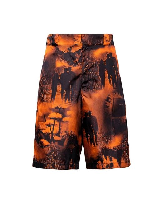 Prada Orange Casual Shorts for men