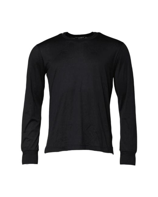 Dolce & Gabbana Black Long Sleeve T-Shirts for men