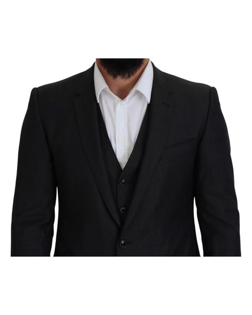Dolce & Gabbana Black Single Breasted Suits for men