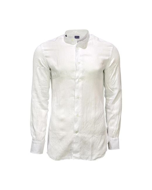 Mazzarelli White Casual Shirts for men