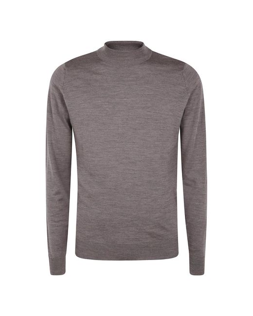 John Smedley Truien & Vesten ,Bruin ,Mock Neck Sweater in het Gray voor heren