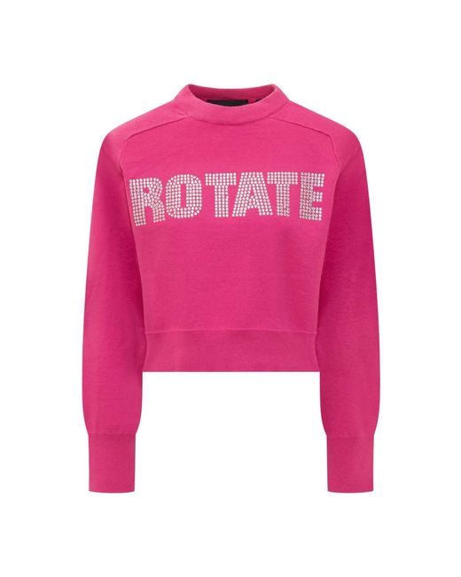 ROTATE BIRGER CHRISTENSEN Round-Neck Knitwear in het Pink
