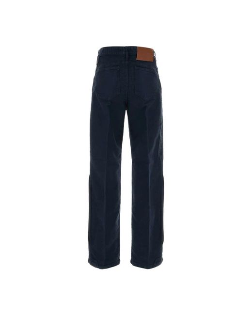Victoria Beckham Blue Straight Trousers