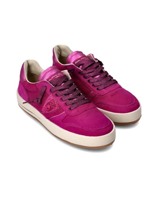 Philippe Model Schoenen ,Paars ,Katoen Sneakers Nice Tennis in het Purple