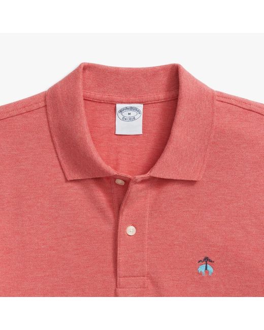 Brooks Brothers Pink Rotes heather supima baumwolle stretch piqué polo