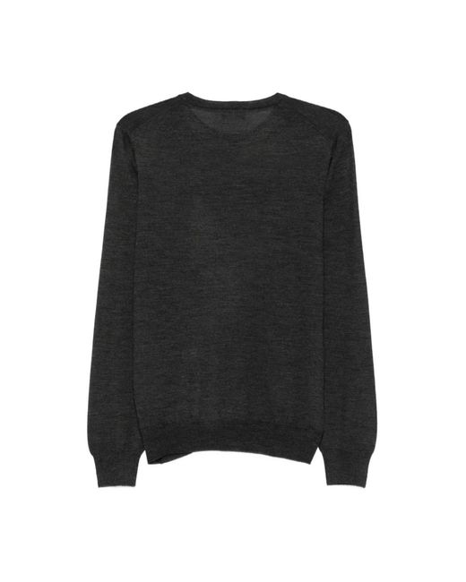 Barba Napoli Black Round-Neck Knitwear for men