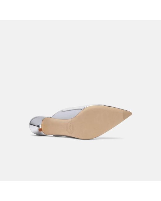 Scarosso White Heeled Mules