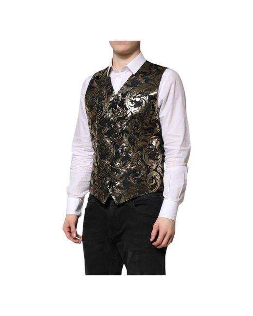 Dolce & Gabbana Black Waistcoats for men