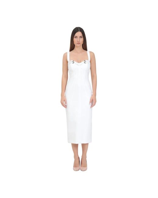 Versace Jeans Couture White Midi Dresses
