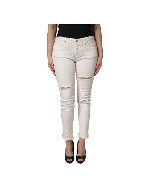 Dolce & Gabbana White Skinny Fit Jeans