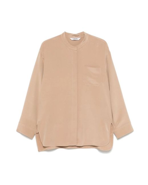 Max Mara Overhemden ,Bruin ,Shirt in het Natural
