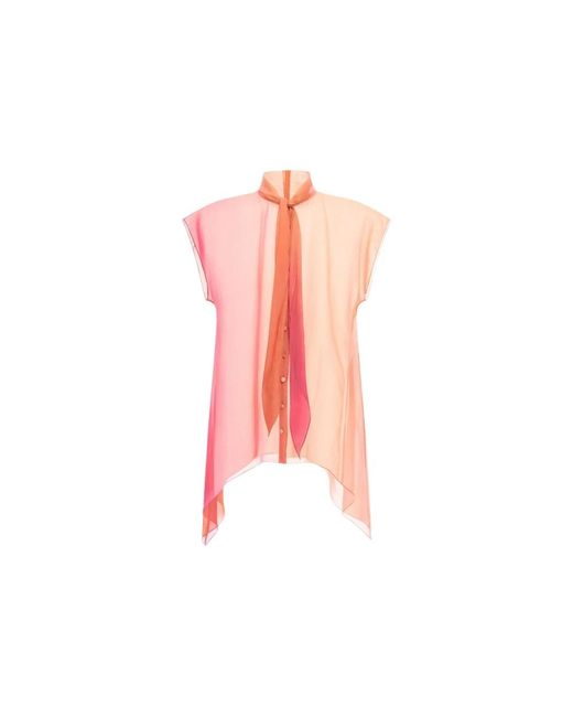 Roberto Cavalli Overhemden ,Roze ,Strikdetailshirt Fuchsia Vrouw in het Pink