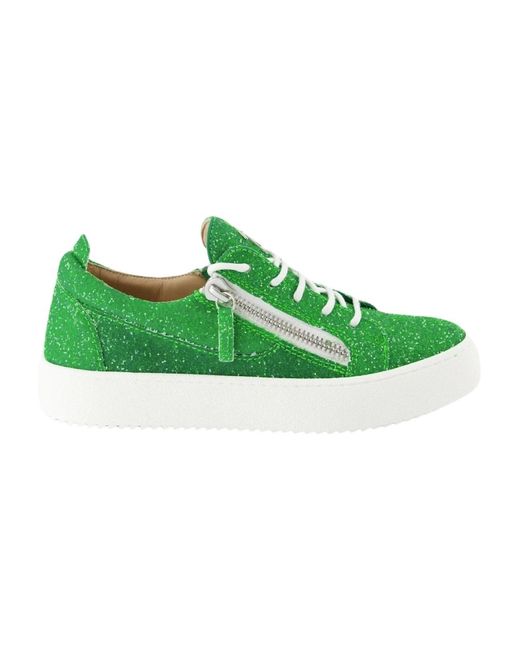 Zapatillas de cuero brillante verde Giuseppe Zanotti de color Green