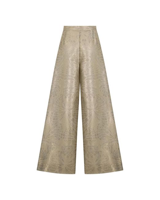 Alberta Ferretti Natural Wide Trousers