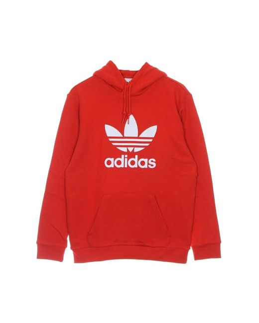 Adidas Leichter kapuzenpullover mit trefoil-logo in Red für Herren