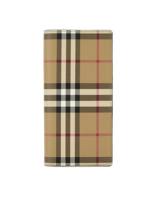 Burberry Accessoires ,Veelkleurig ,Katoen Bedrukte Canvas Portemonnee in het Metallic voor heren