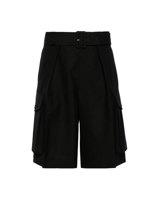 Dries Van Noten Black Long Shorts for men