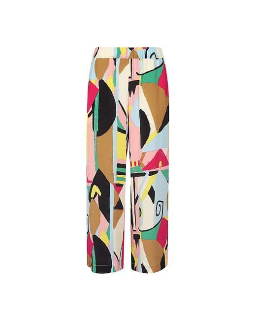 Weekend by Maxmara Multicolor Bunte seidenhose mit elastischem bund