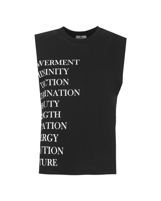 Elisabetta Franchi Black Sleeveless Tops