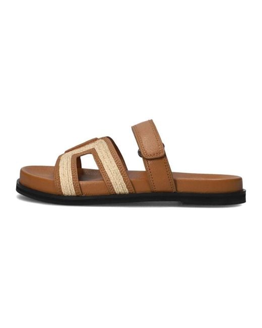 Bibi Lou Brown Elegante Cognac Sommer Pantoletten