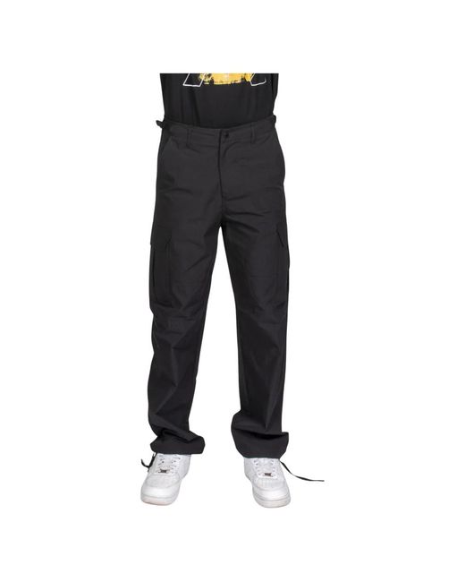 AFTER LABEL Black Straight Trousers for men